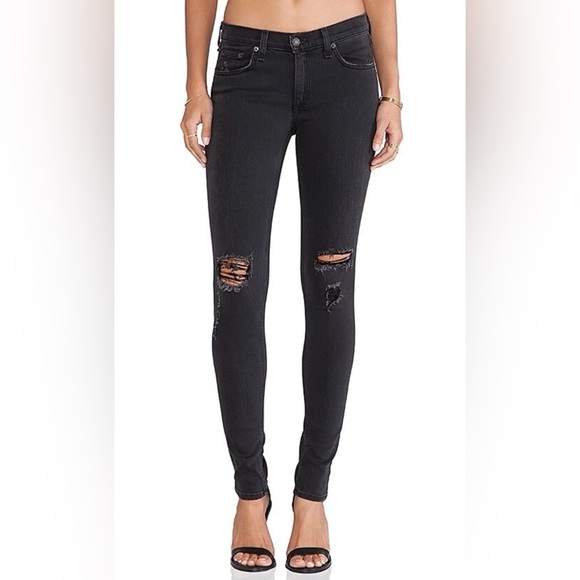 rag & bone Denim - Rag & Bone Jean Size 25 Soft Rock Distressed Skinny Jeans Made in USA